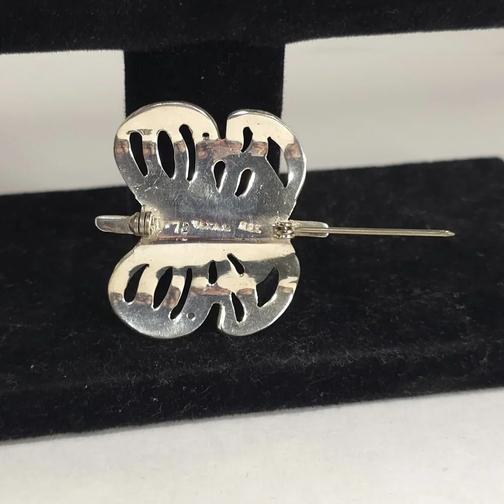 Vintage Taxco Butterfly Sterling Silver Brooch Mexico - Picture 4 of 8